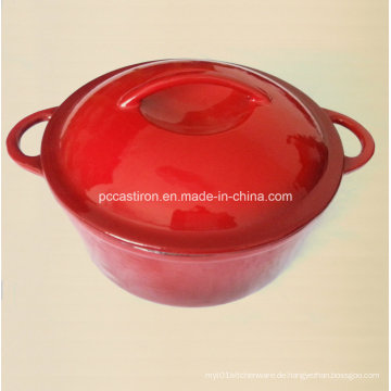 26cm Red Enamel Gusseisen Kasserolle Kochgeschirr mit Gusseisen Abdeckung China